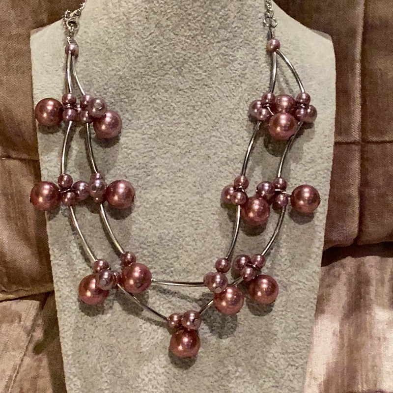 Pearl Twist Necklace Double Layer 16-22”